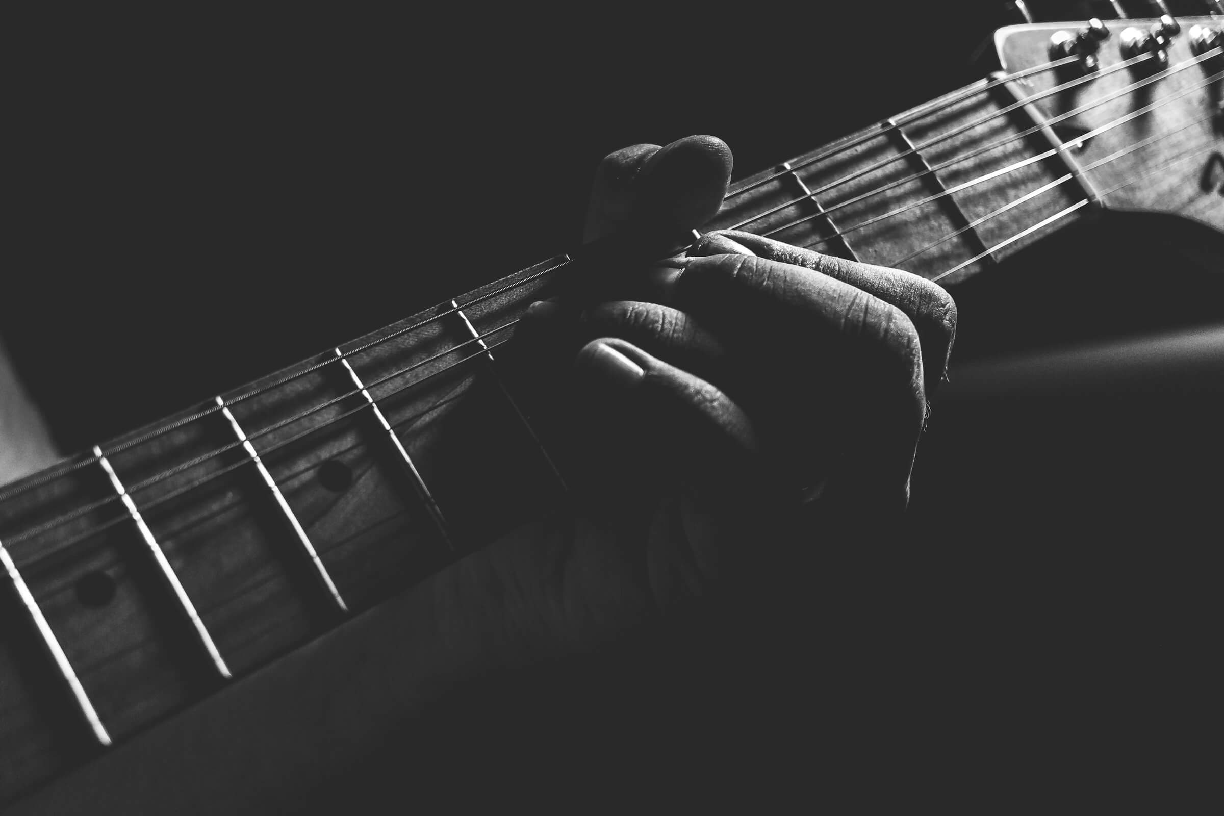 Guitare en gros plan